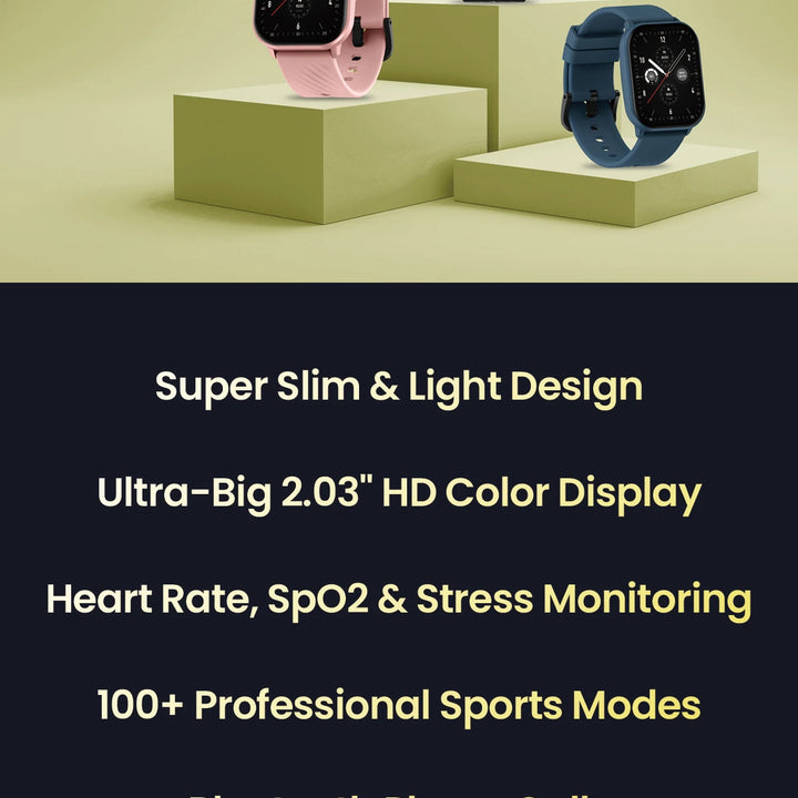New Zeblaze GTS 3 Voice Calling Smart Watch Ultra-big 2.03'' HD Screen 24H Health Monitor 100+ Sport Modes 200+ Watch Faces
