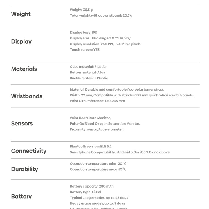 New Zeblaze GTS 3 Voice Calling Smart Watch Ultra-big 2.03'' HD Screen 24H Health Monitor 100+ Sport Modes 200+ Watch Faces